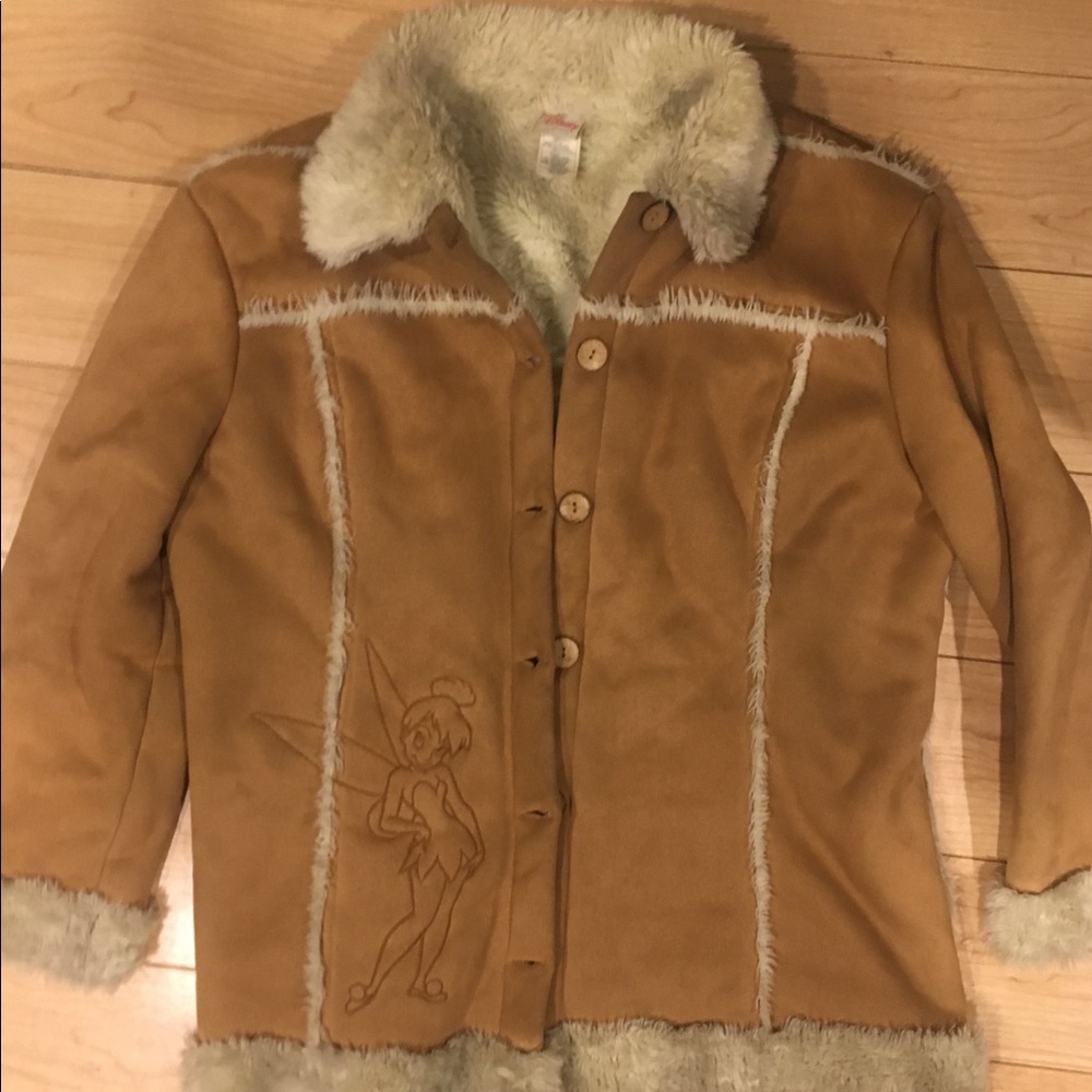 Disney Tinkerbell Womens Coat Sz XXL Suede & Fur